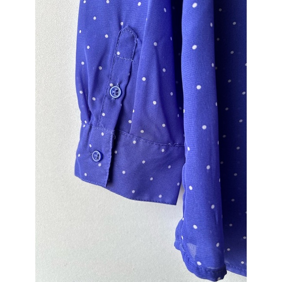 GAP | Periwinkle blue and white polka dot blouse - Picture 5 of 9